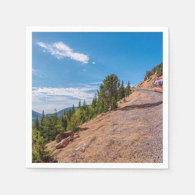 Pikes Peak Train Ride Paper Napkin Serviette (Vorderseite)