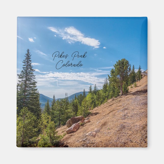 Pikes Peak Train Ride Square Magnet (Vorne)