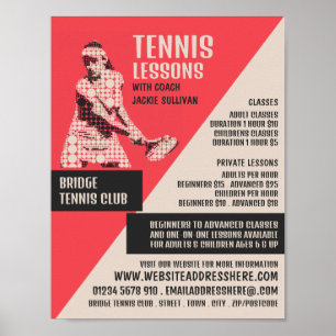Piktogramm Tennis Player, Tennisunterricht/Kurse Poster