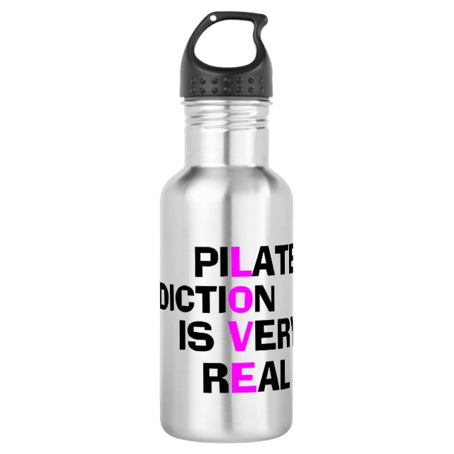 Pilates Addiction Flasche - Einzigartiges Geschenk Edelstahlflasche (Vorderseite)