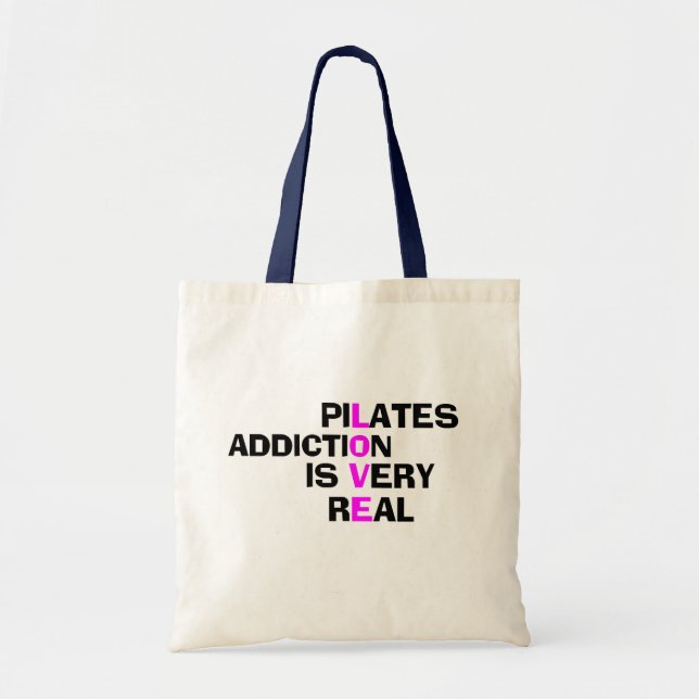Pilates Addiction - Funny Tote Bag Tragetasche (Vorne)