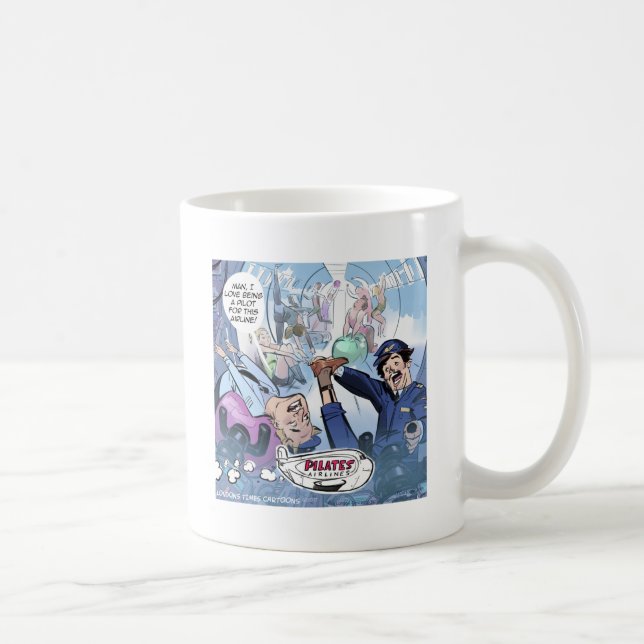 Pilates Airlines Rick London Funny Gifts Kaffeetasse (Rechts)