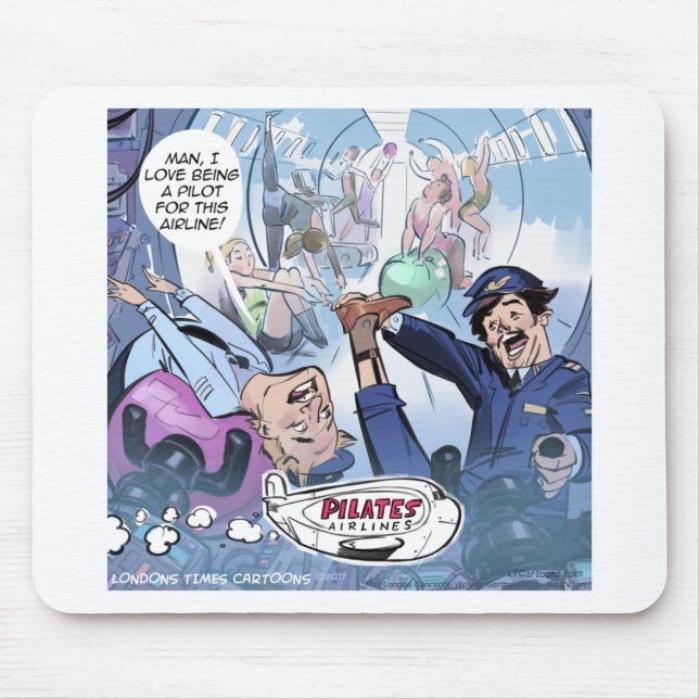 Pilates Airlines Rick London Funny Gifts Mousepad (Vorne)