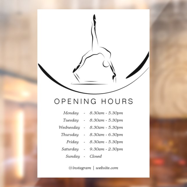 Pilates auf dem Reformer Fensteraufkleber (Blatt 2)