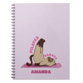 Pilates Badass Workout Kitty Cat Notebook Notizblock