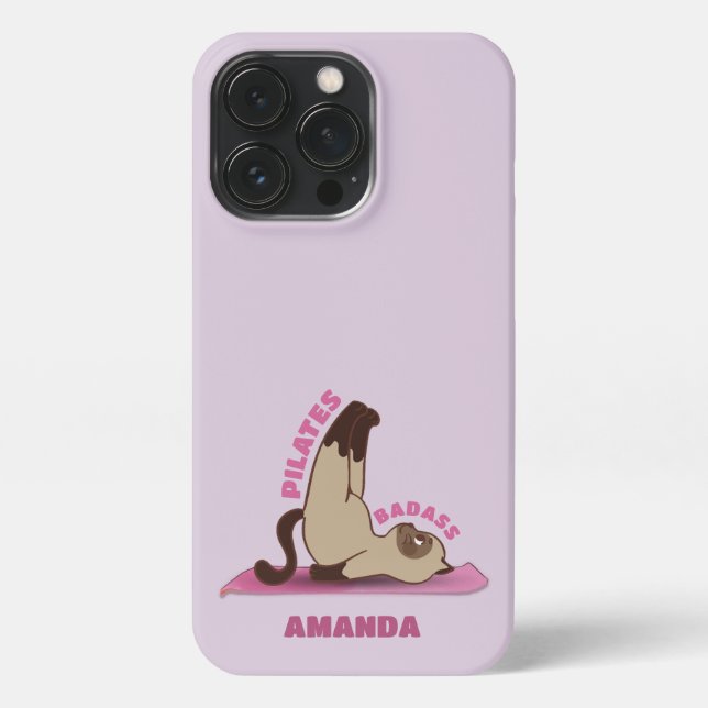 Pilates Badass Workout Kitty Cat Phone Case iPhone Hülle (Rückseite)