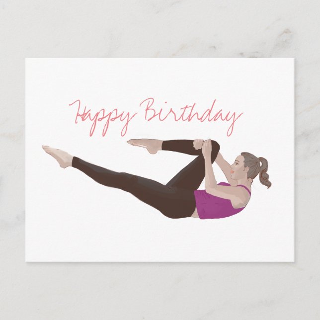 Pilates Birthday Postcard Postkarte (Vorderseite)
