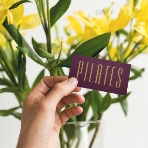 Pilates Burgund und Gold Minimalistisch Visitenkarte