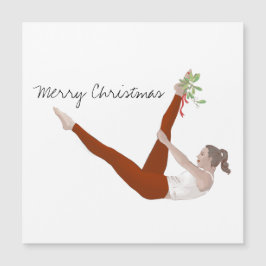 Pilates Christmas Card Magnetkarte