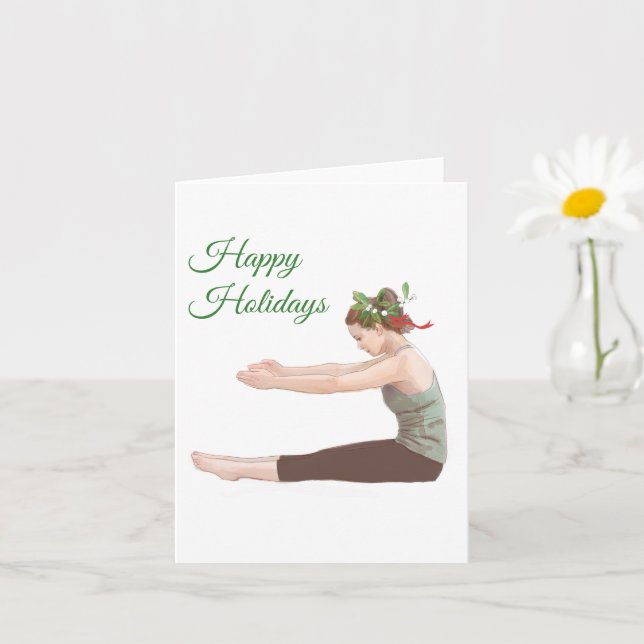 Pilates Christmas Card Spine Stretch Karte (Kleine Pflanze)