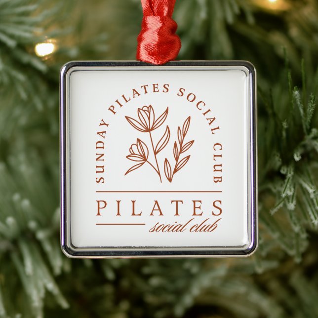 Pilates Club Blues Boho ästhetisch Ornament Aus Metall (Baum)