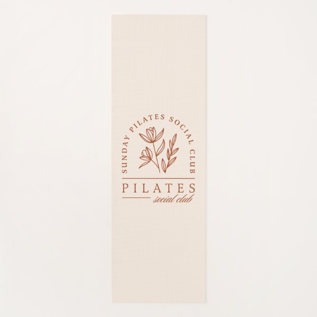 Pilates Club sunday boho Ästhetik beige Yogamatte (Vorderseite)