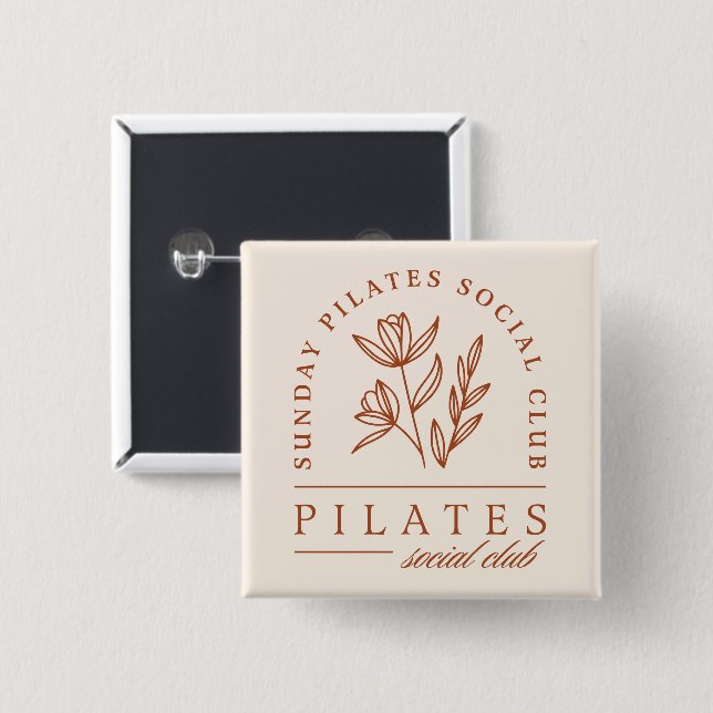 Pilates Club sunday boho ästhetische Button (Vorne & Hinten)