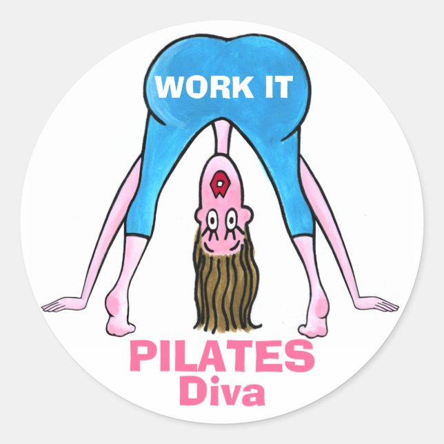 PILATES Diva Runder Aufkleber (Vorderseite)