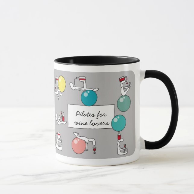Pilates für Winelovers Tasse, grau Tasse (Rechts)