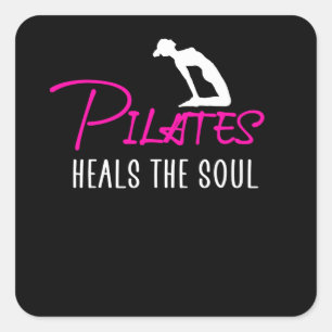 Pilates heilt das Soul Quadratischer Aufkleber