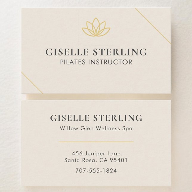 Pilates-Inderin Lotus Visitenkarte (Von Creator hochgeladen)