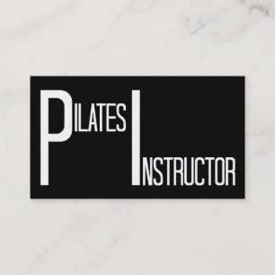 Pilates Instructor Black and White Visitenkarte