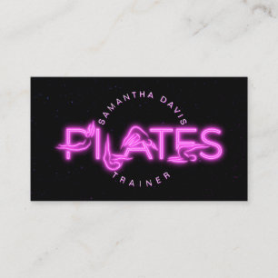 Pilates Instructor in rosa Neon Visitenkarte