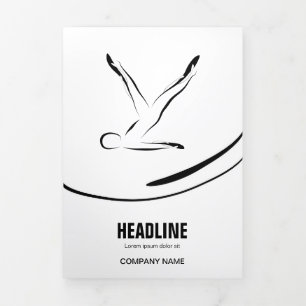 Pilates Instructor Pilates Pose Abstrakt Pilates P Dreifach Gefaltete Karte