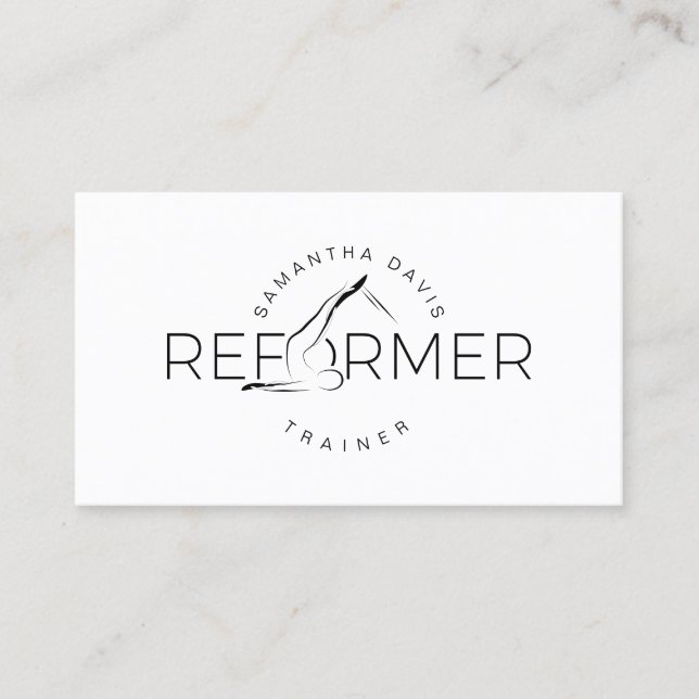 Pilates Instructor Pilates Reform Business Card Visitenkarte (Vorderseite)