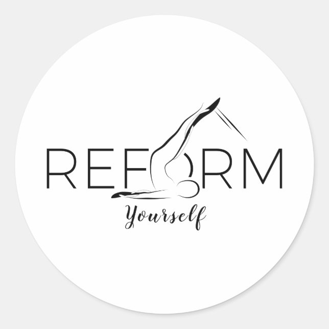 Pilates Instructor Pilates Reform Runder Aufkleber (Vorderseite)