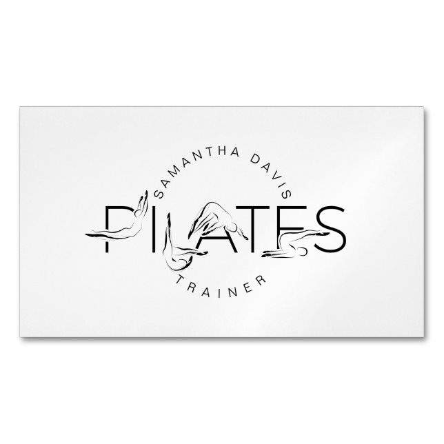 Pilates Instructor Pilates word Magnetische Visitenkarte (Vorderseite)