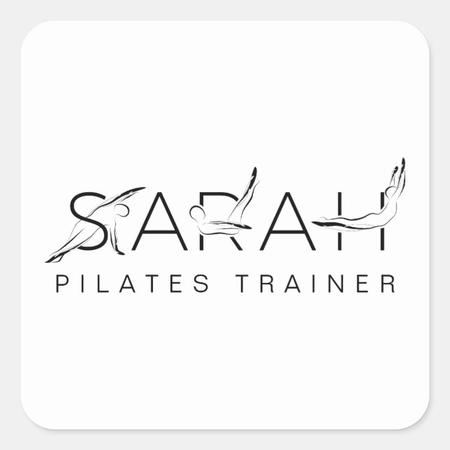 Pilates Instructor Quadratischer Aufkleber (Vorderseite)