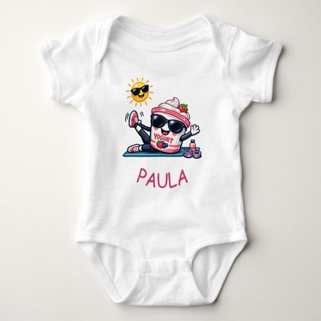 Pilates Joghurt  Baby Strampler (Vorderseite)