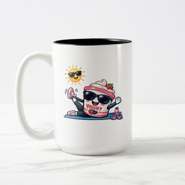 Pilates Joghurt  Zweifarbige Tasse (Links)