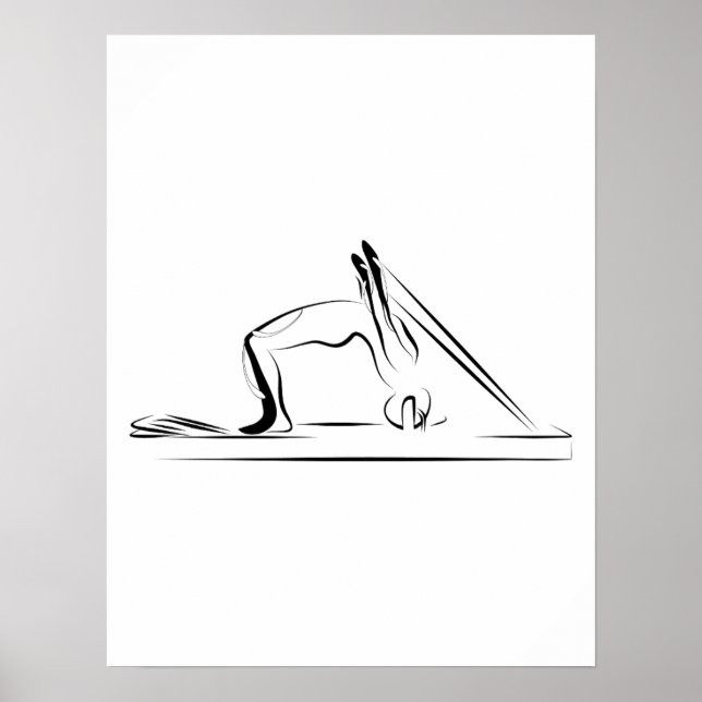 Pilates - Kopfstand auf dem Reformer-Plakat Poster (Vorne)