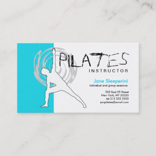 Pilates Lehrer-Visitenkarte-Blau Visitenkarte