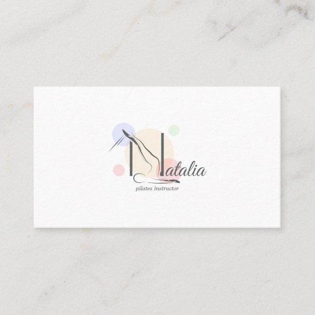 Pilates Letter N Pose | Monogram Letter N Pilates Visitenkarte (Vorderseite)