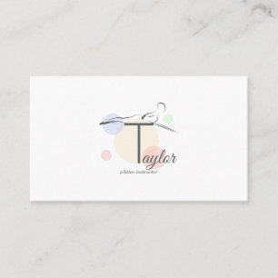 Pilates Letter T Pose Monogram Letter T Pilates Visitenkarte