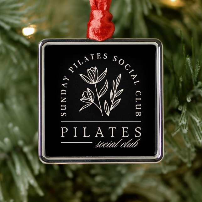 Pilates Liebhaber des Sozialklubs Schwarz Ornament Aus Metall (Baum)