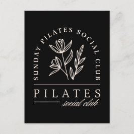 Pilates Liebhaber Social Club Studio schwarz Postkarte
