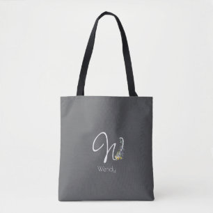 Pilates-Liebhaberin Florales Monogramm Wasserfarbe