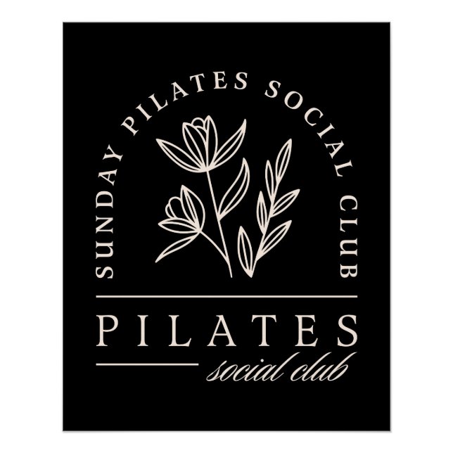 Pilates liebt Social Club Luxus Studio schwarz Poster (Vorderseite)
