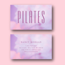 Pilates lila holografische Visitenkarte