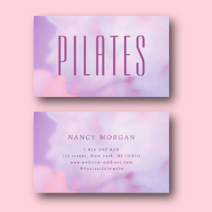 Pilates Lila Holographic Business Card Visitenkarte