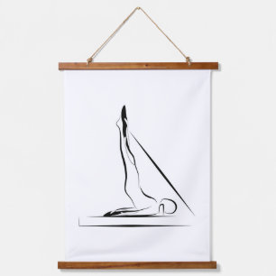 Pilates Long Spine Massage Pose - Reformer Wandteppich Mit Holzrahmen