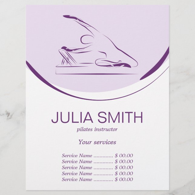 Pilates Meerjungfrau Pose auf dem Reformer | Farbe Flyer (Vorne)