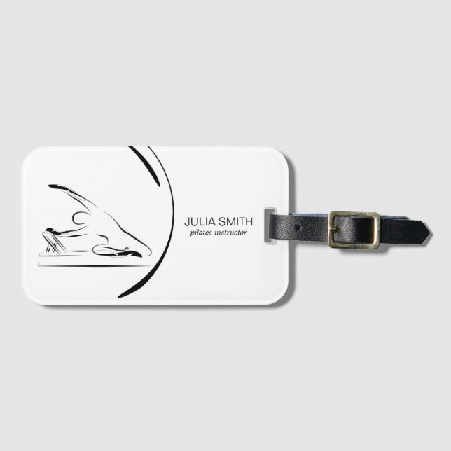 Pilates Meerjungfrau Pose auf dem Reformer Gepäckanhänger (Vorderseite (Horizontal))