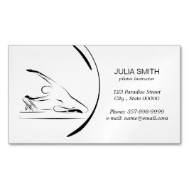 Pilates Meerjungfrau Pose auf dem Reformer Magnetische Visitenkarte
