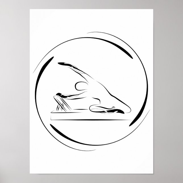 Pilates Meerjungfrau Pose auf dem Reformer Poster (Vorne)