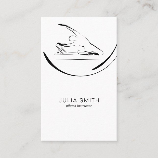 Pilates Meerjungfrau Pose auf dem Reformer Visitenkarte (Vorderseite)