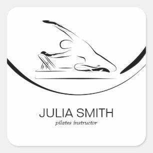 Pilates Mermaid zum Reformer Quadratischer Aufkleber