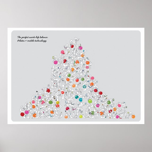 Pilates mit mobiler Technologie Leinwand Poster (Vorne)