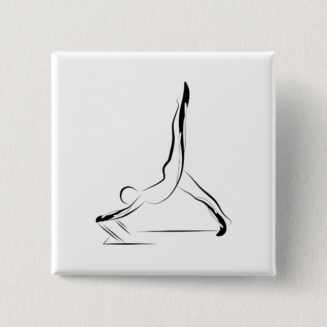 Pilates-Pose Button (Vorderseite)