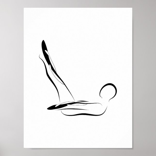 Pilates Pose Minimal Pilates Pose Abstrakt Pilates Poster (Vorne)